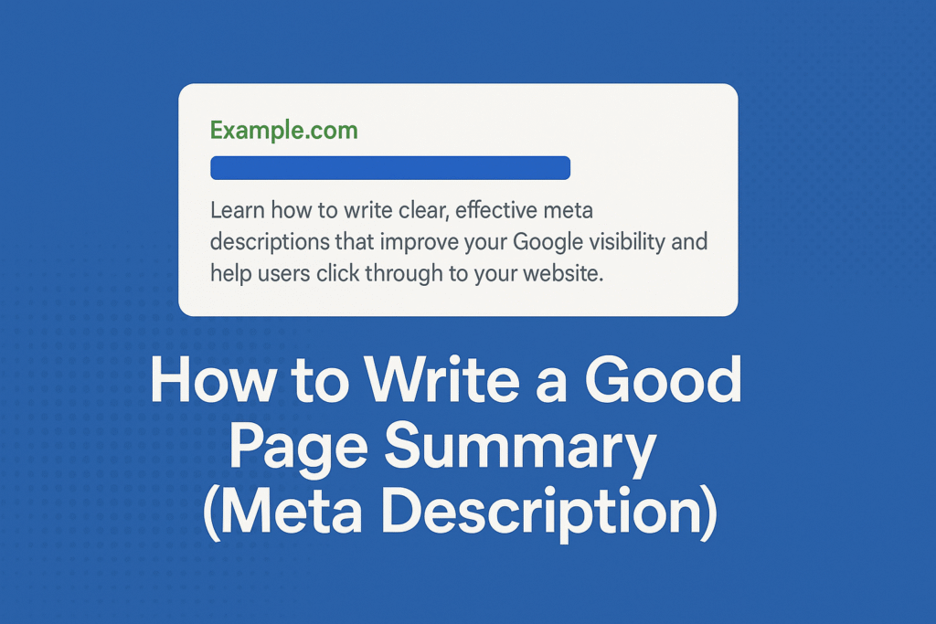How to Write a Good Page Summary (Meta Description)