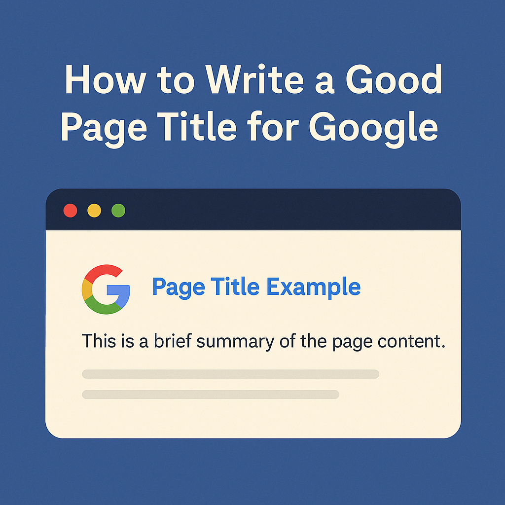 How to Write a Good Page Title for Google